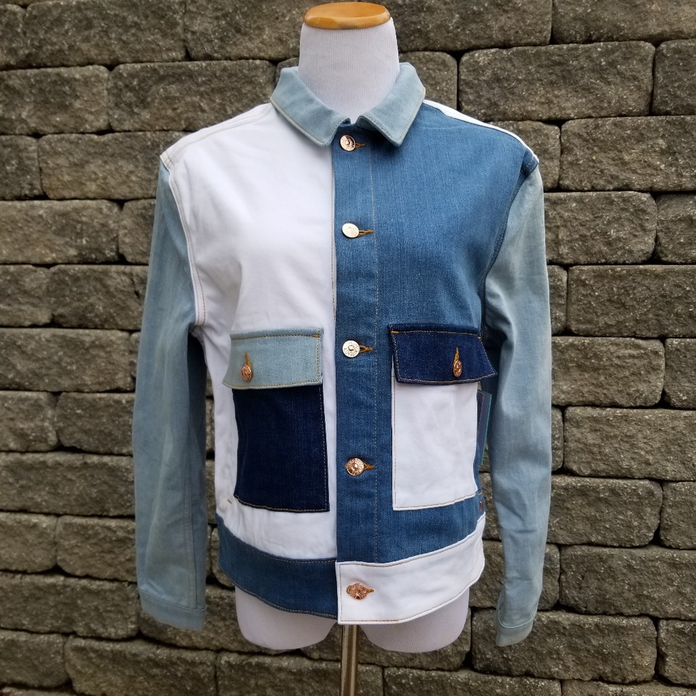 NWT Denim Kenny Patchwork / Colorblock Jacket